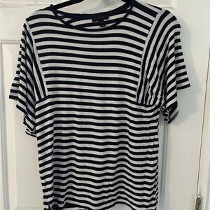 J crew Black And White Striped T-shirt, Size S (#001)